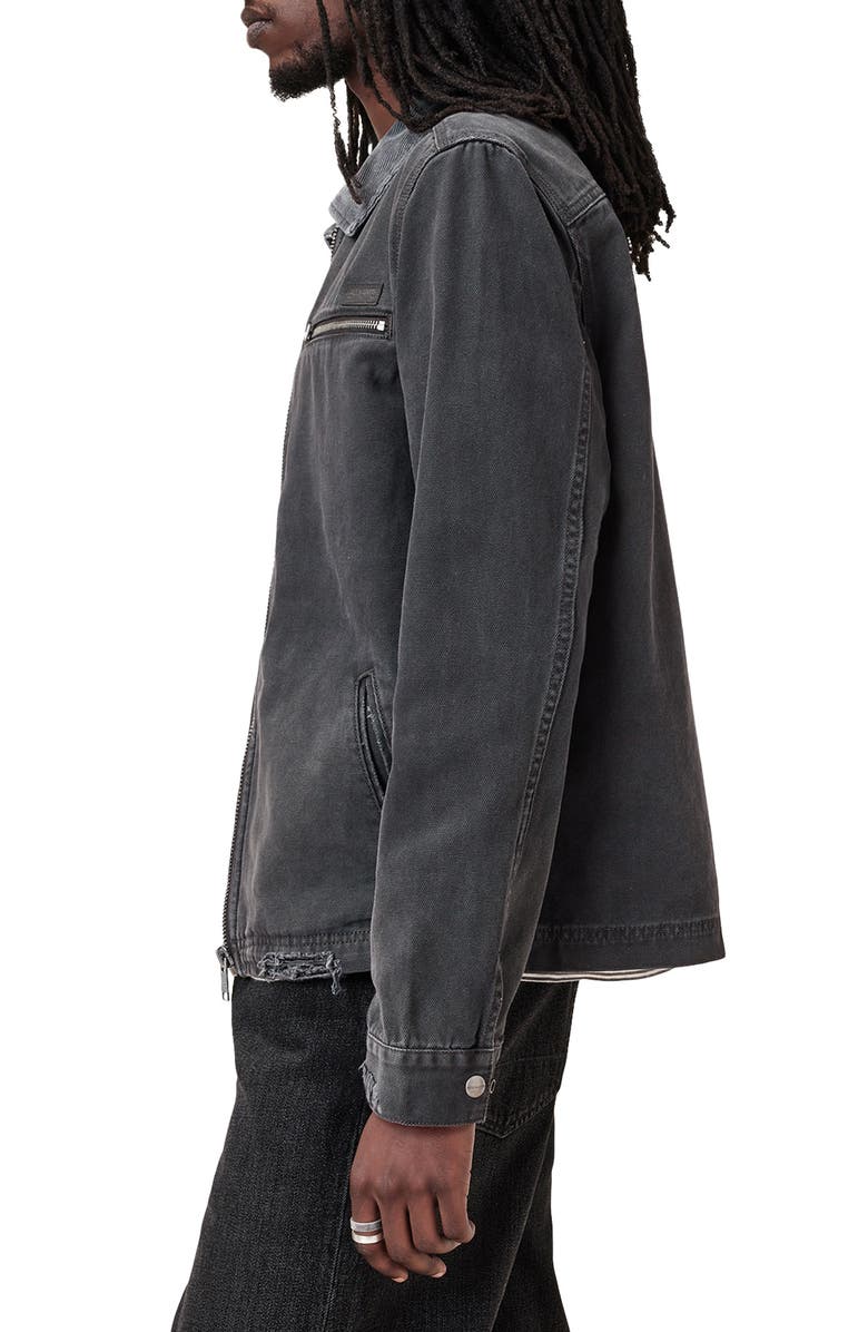AllSaints Rothwell Distressed Denim Jacket, Alternate, color, Tumbled Grey