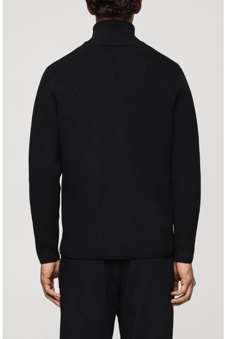 Wool Blend CoolMax Half Zip Pullover, Alternate, color, BLACK
