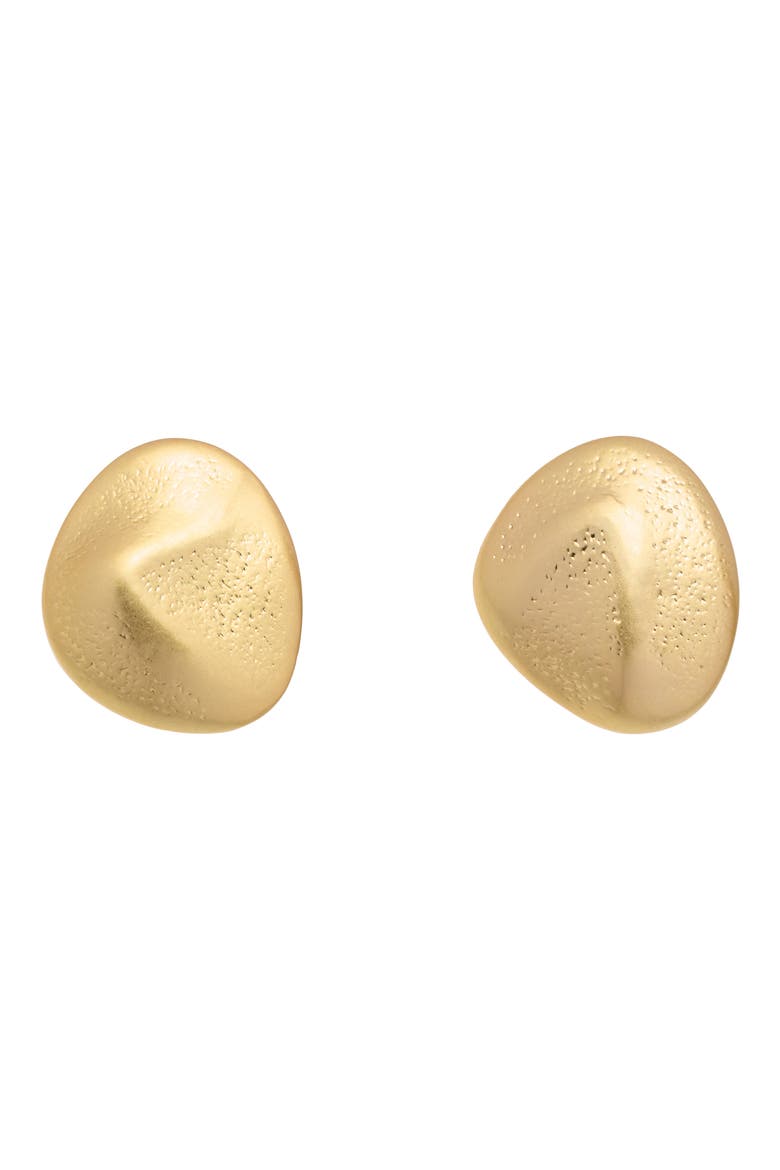 Pernilla Textured Pebble Stud Earrings, Main, color, GOLD TONE