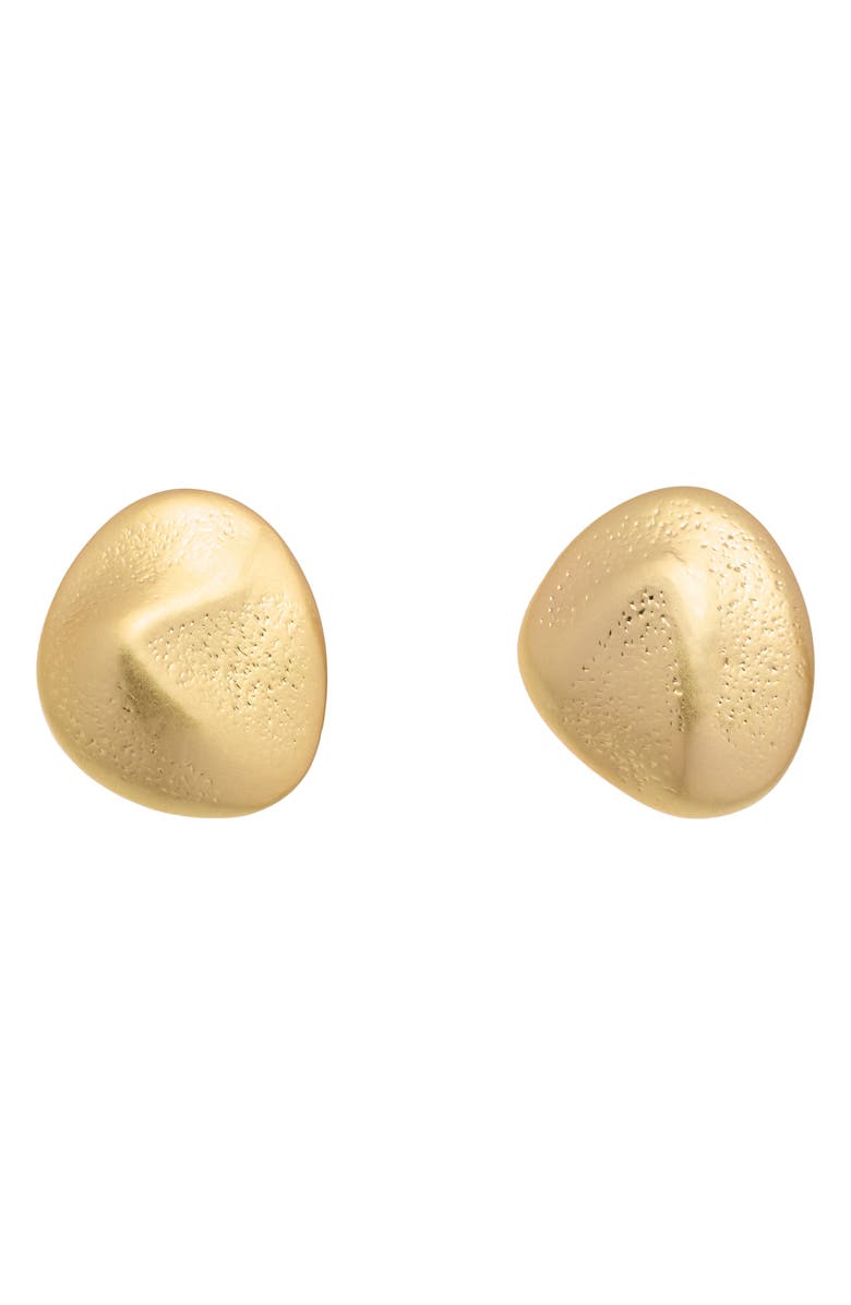 Reiss Pernilla Textured Pebble Stud Earrings, Main, color, Gold Tone