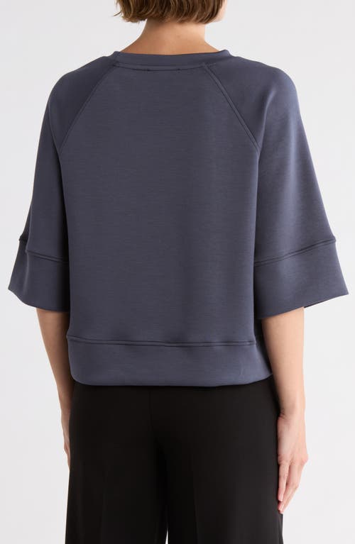 T Tahari Scuba Knit Sweatshirt In Gray