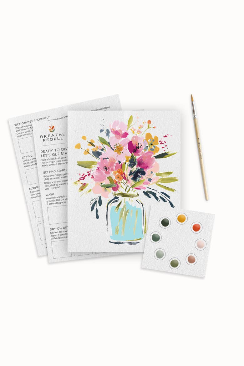 All In One Watercolor Kits, Main, color, White Floral Watercolor