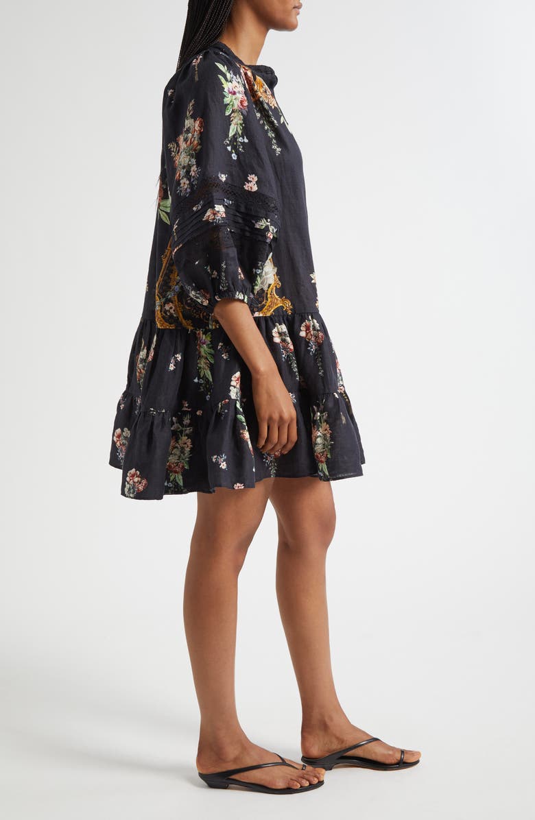 Camilla Noble Endeavors Puff Sleeve Linen Shirtdress, Alternate, color, Noble Endeavors