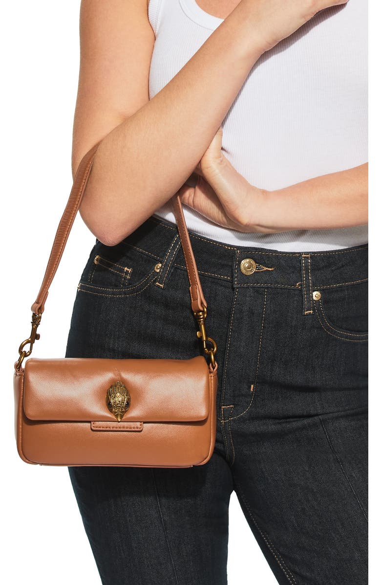 Kurt Geiger London Mini Oxford Leather Shoulder Bag, Alternate, color, Open Brown