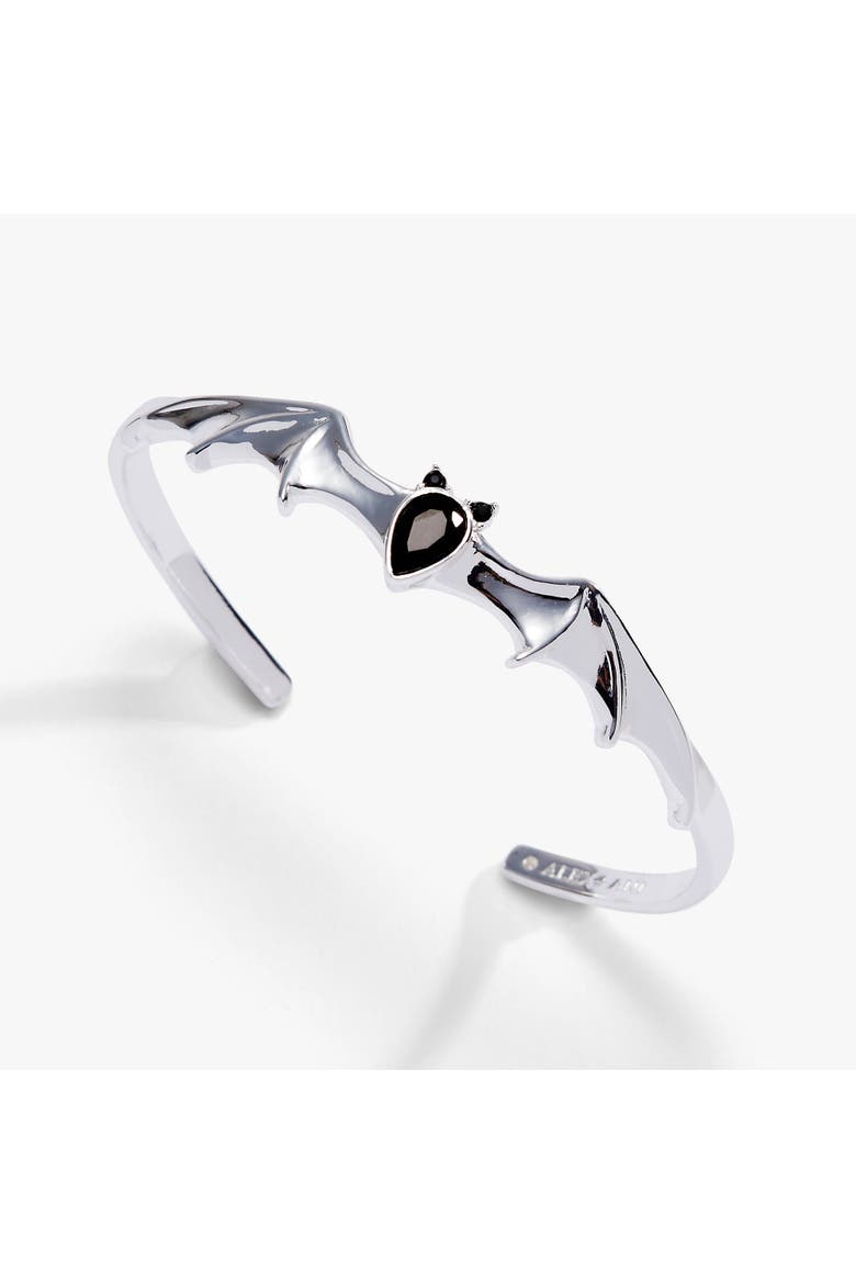 Crystal Bat Cuff, Alternate, color, Silver