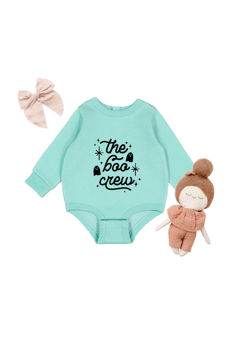 The Boo Crew Stars Infant Fleece BodySuit, Alternate, color, Seafoam