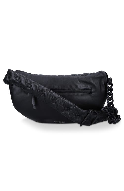 Kurt Geiger London Kensington Drench Leather Belt Bag In Black