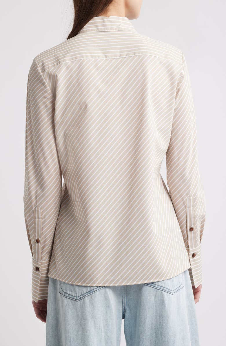 rag & bone Stripe Cotton Button-Up Shirt, Alternate, color, Tanstripe