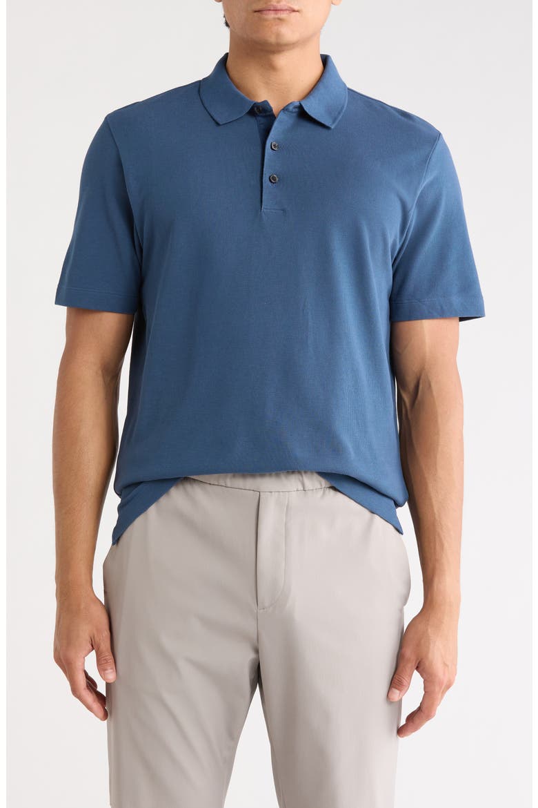 Pima Cotton Button Polo, Main, color, SARGASSO