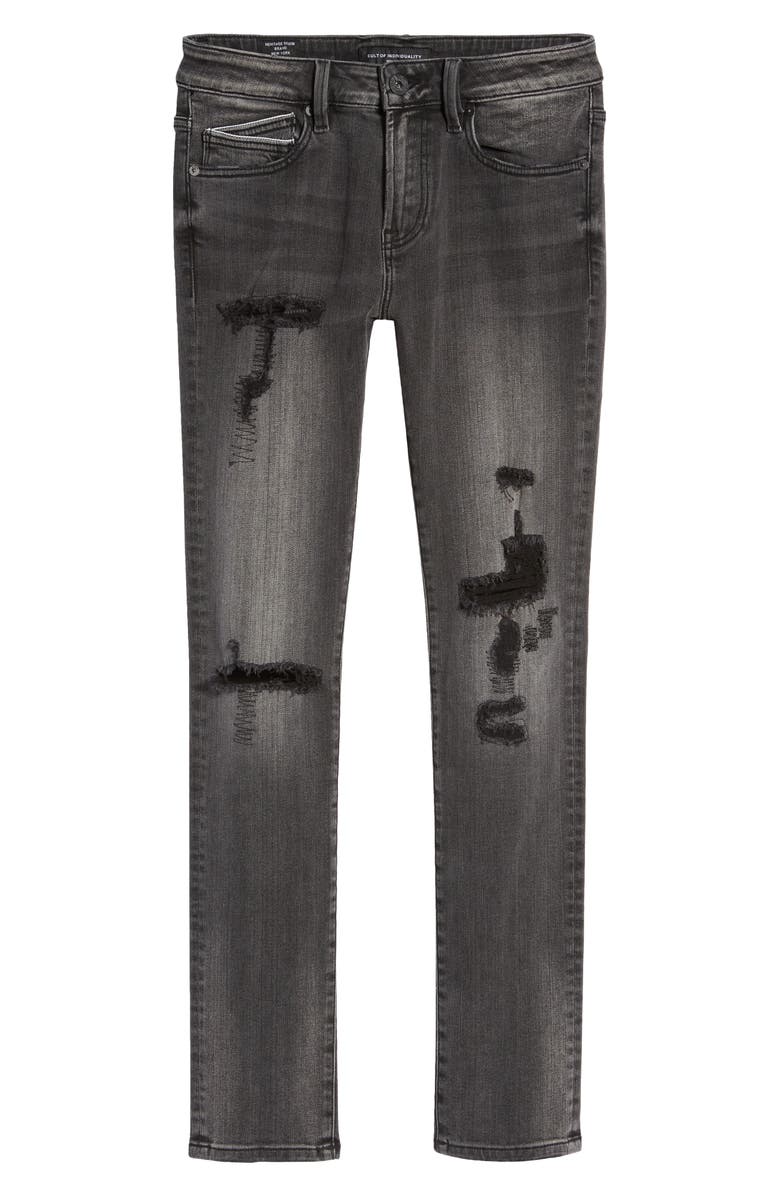 Cult of Individuality Punk Men's Distressed Super Skinny Jeans, Alternate, color, Flint
