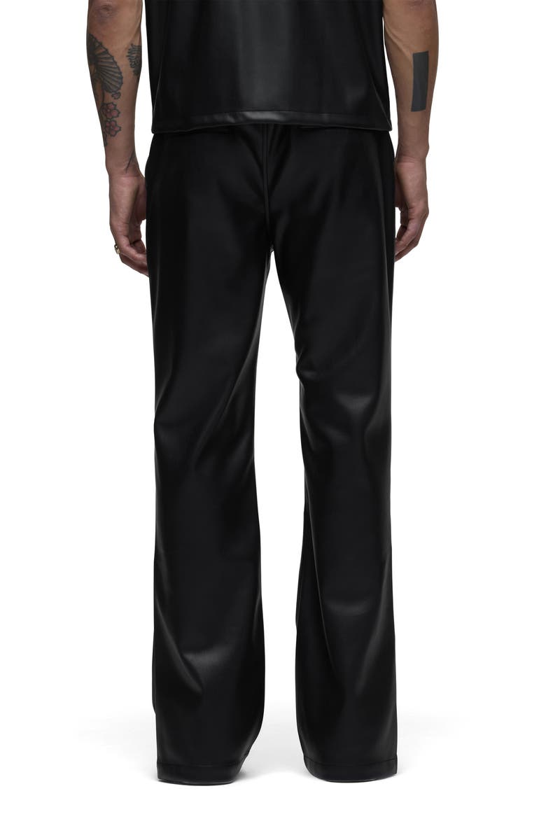 Flared Faux Leather Pants, Alternate, color, BLACK