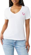 True Religion Crystal Buddha Cotton Blend Graphic T-Shirt