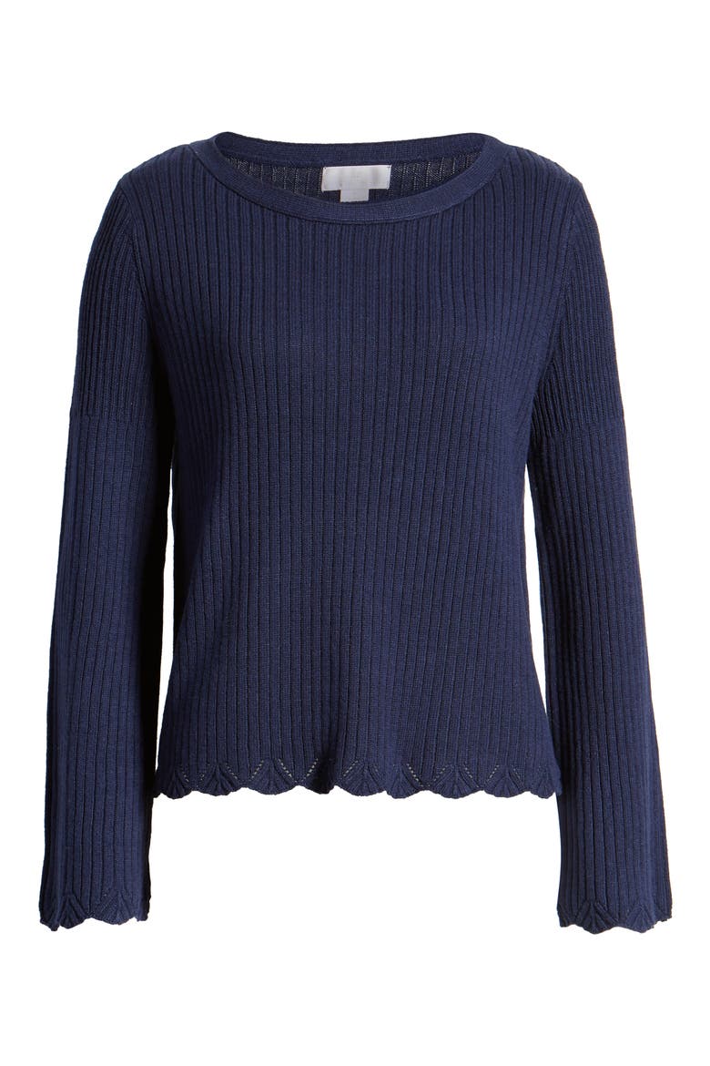 Bell Sleeve Sweater, Alternate, color, NAVY PEACOAT