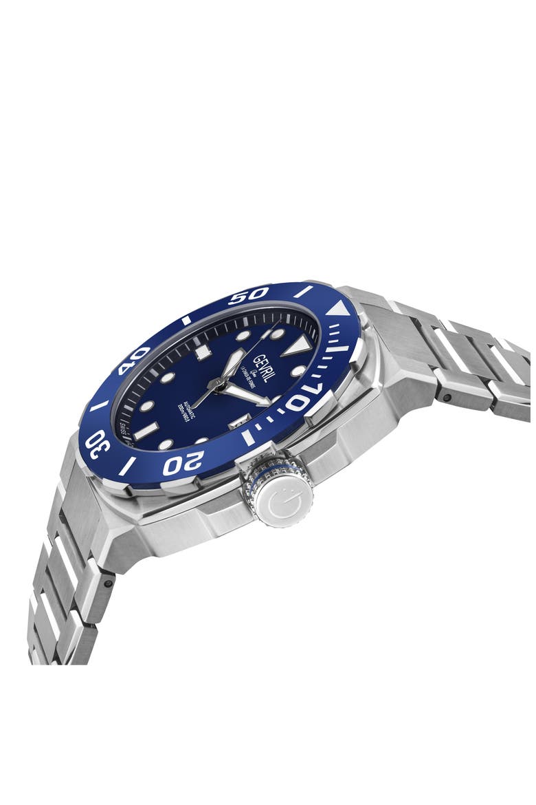 Fortuna Automatic Stainless Steel Bracelet Watch, Alternate, color, SILVER
