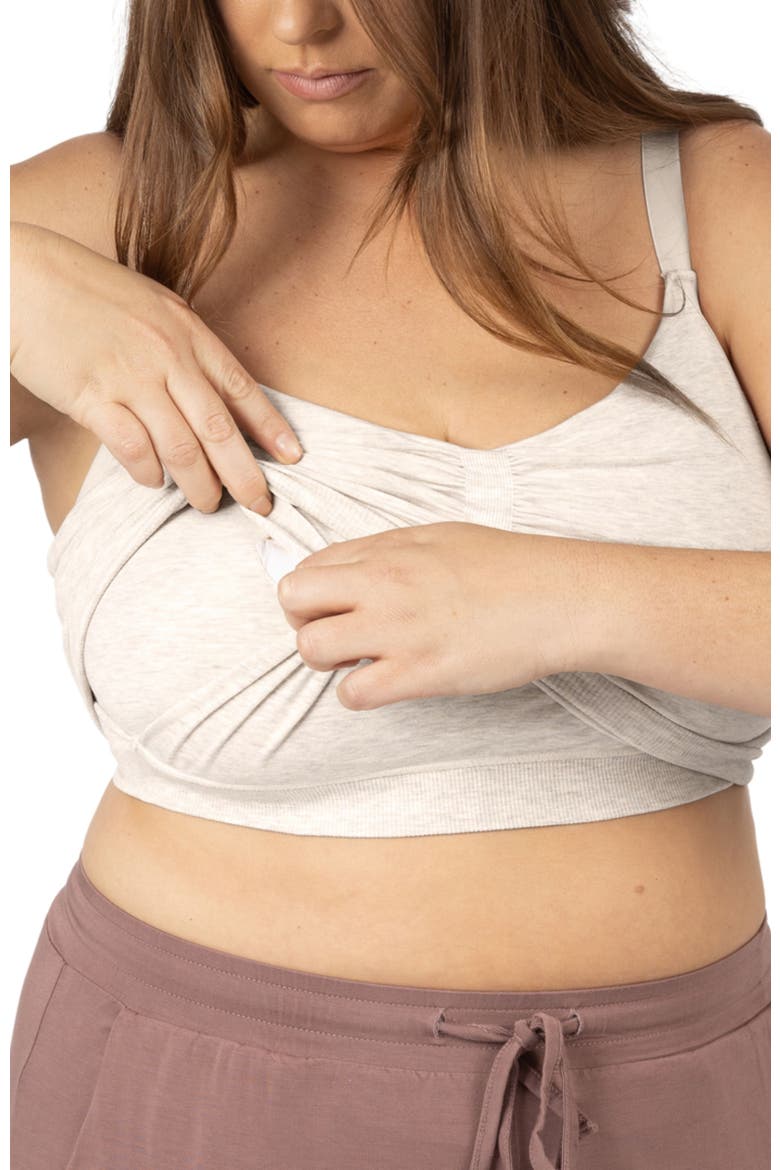 Sublime Hands-Free Pumping Lounge & Sleep Bra- Fits sizes 30B - 46D, Alternate, color, OATMEAL HEATHER