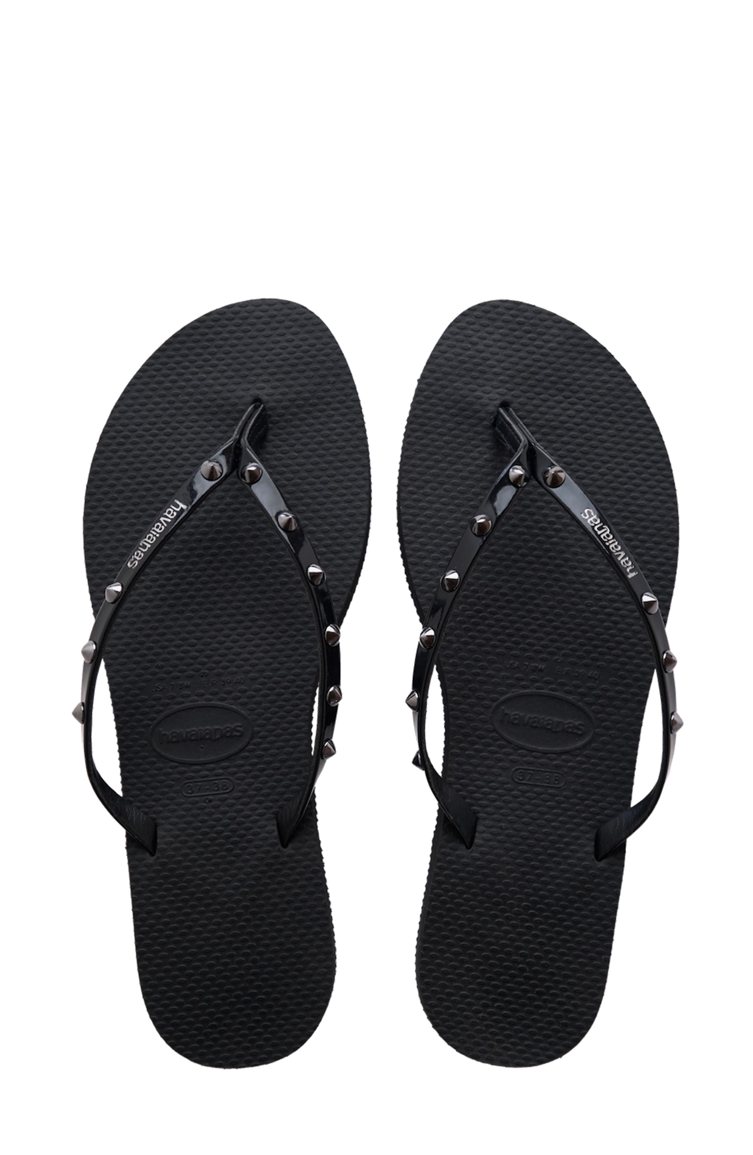 Havaianas You Spikes Flip Flop, Alternate, color, Black