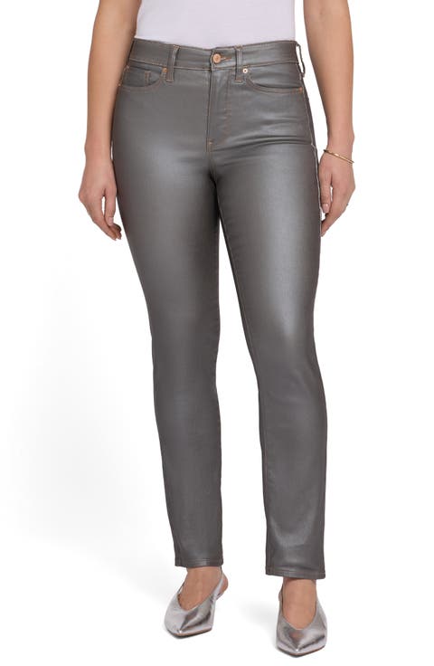 Sheri Coated Slim Straight Leg Jeans