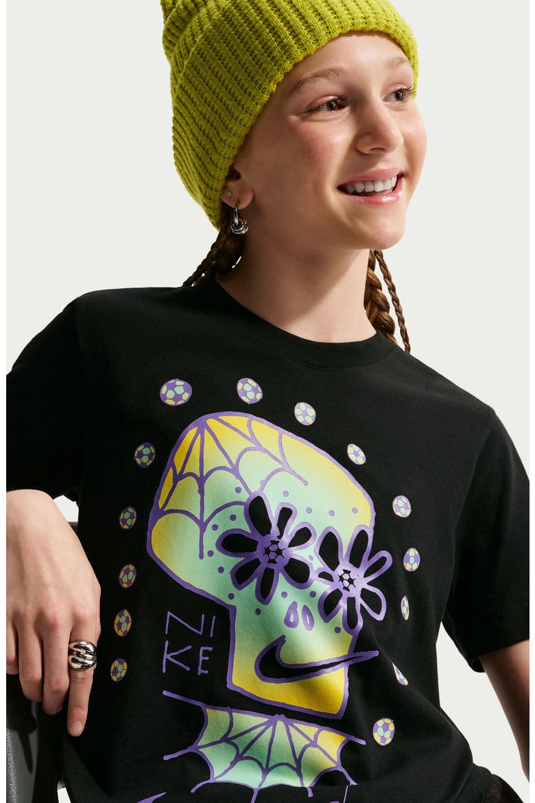 Kids' Day of the Dead Graphic T-Shirt, Alternate, color, BLACK