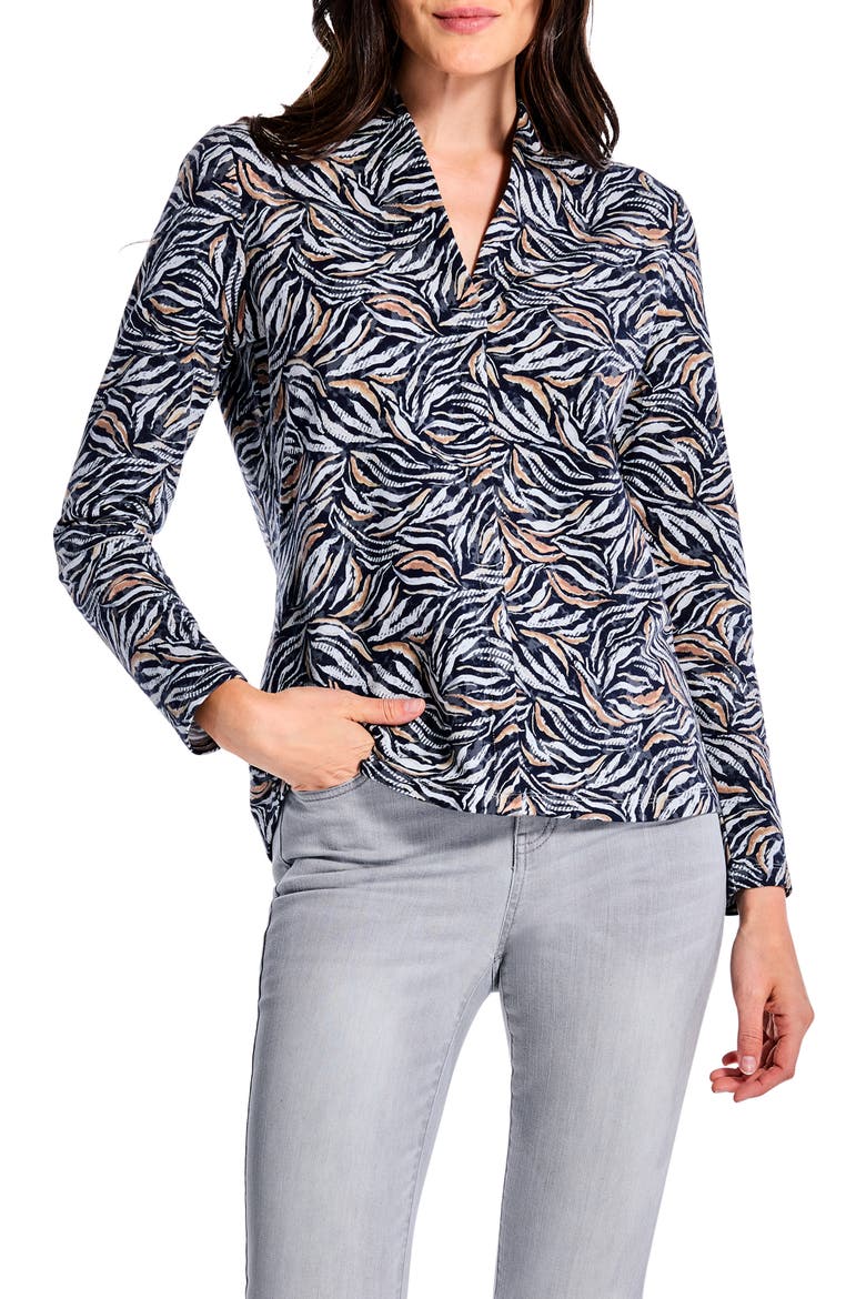 Forest Fern Cotton Blend Knit Top, Main, color, GREY MULTI