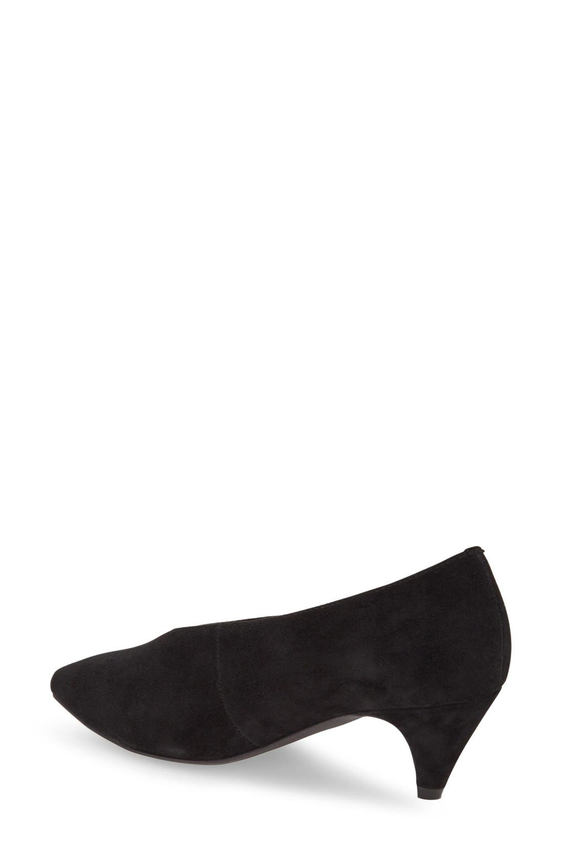'Carla' Pointy Toe Pump, Alternate, color, BLACK SUEDE