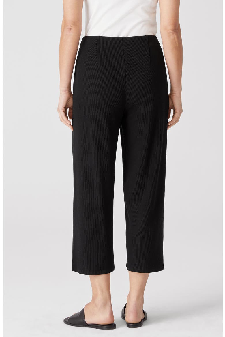 Rib Straight Leg Crop Pants, Alternate, color, BLACK