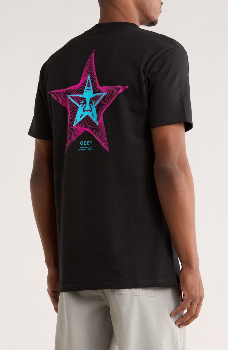 Obey Cosmic Noise Graphic T-Shirt, Alternate, color, Black