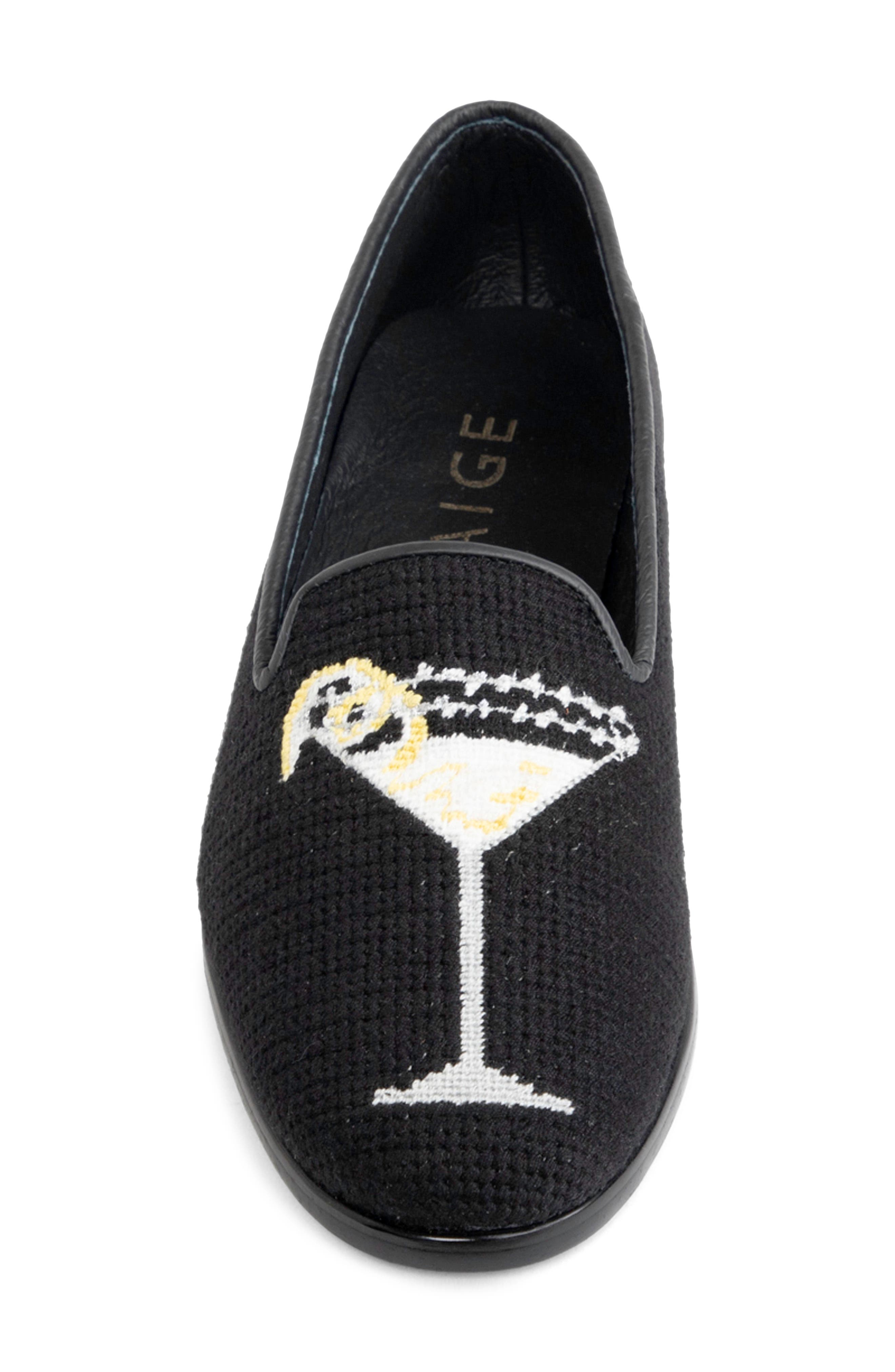 ByPaige Needlepoint Loafer, Alternate, color, Black / Black