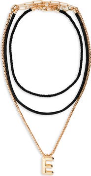 Open Edit Set of 3 Interchangeable Initial Pendant Necklaces