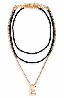 Open Edit Set of 3 Interchangeable Initial Pendant Necklaces