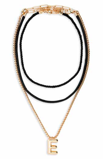 Open Edit Set of 3 Interchangeable Initial Pendant Necklaces