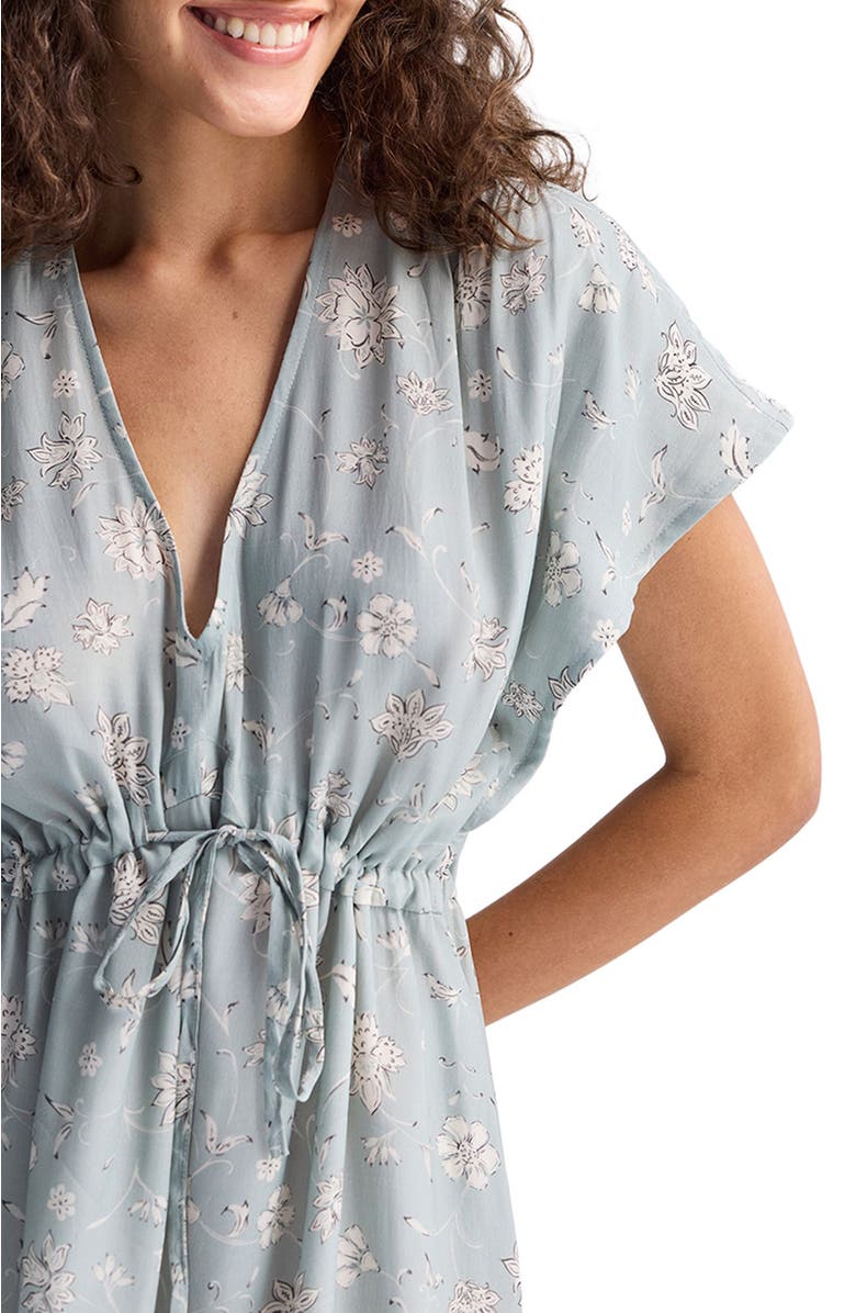 Reistor Deep V-neck Gathered Dress, Alternate, color, Serene Symphony