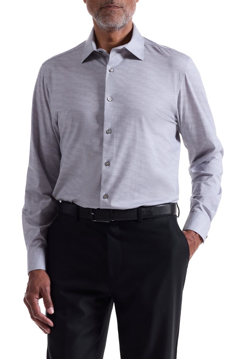 James OoohCotton® Herringbone Button-Up Shirt, Main, color, PLATINUM