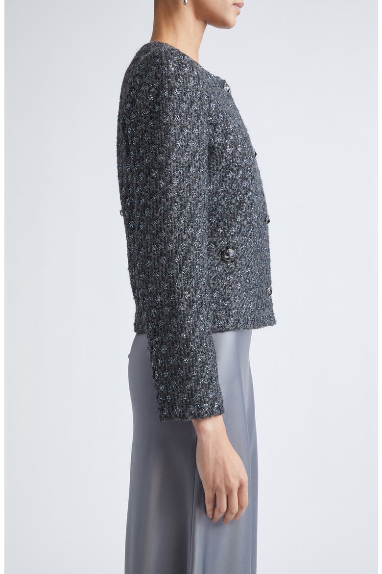 Metallic Wool Blend Knit Jacket, Alternate, color, PEWTER LUREX MULTI
