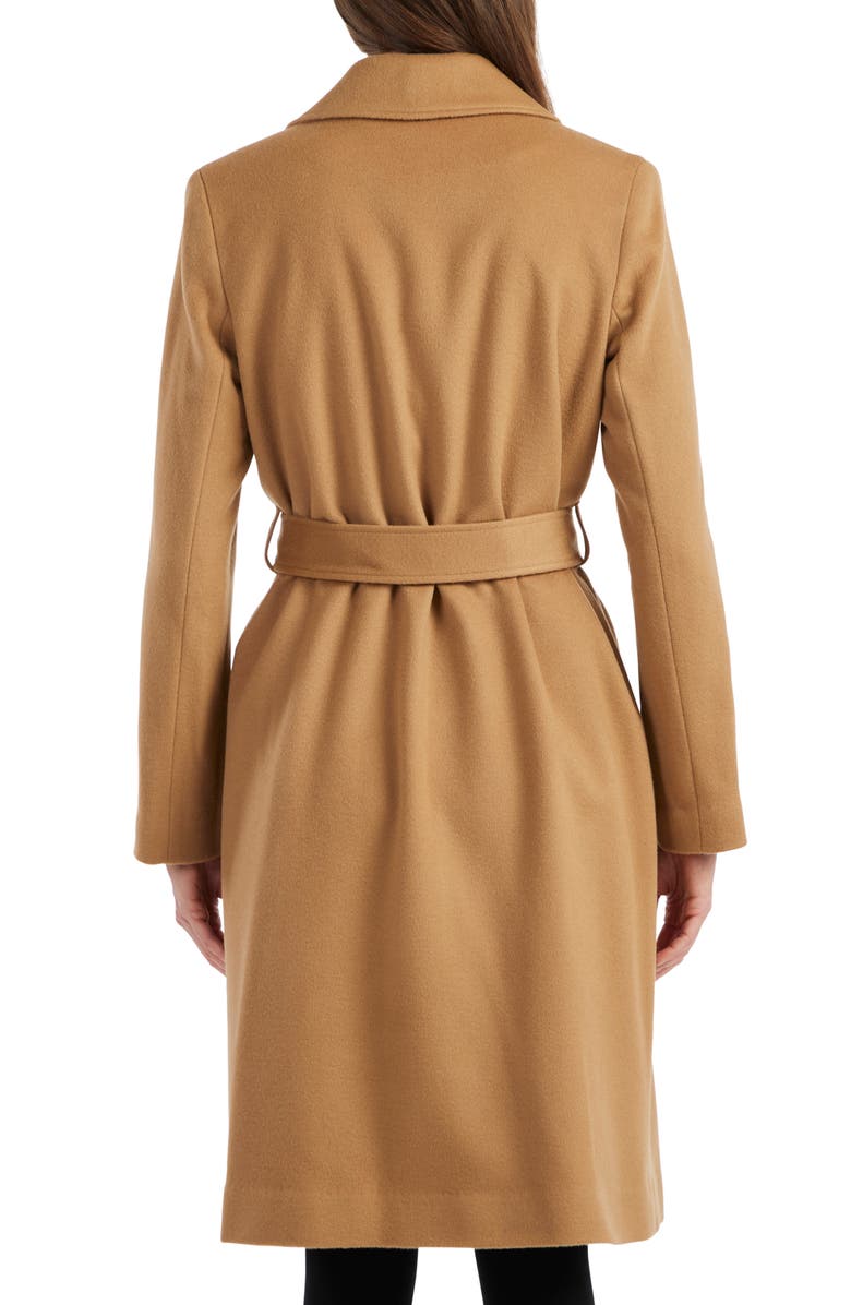 Sofia Cashmere Belted Notch Collar Wool Coat, Alternate, color, Camel