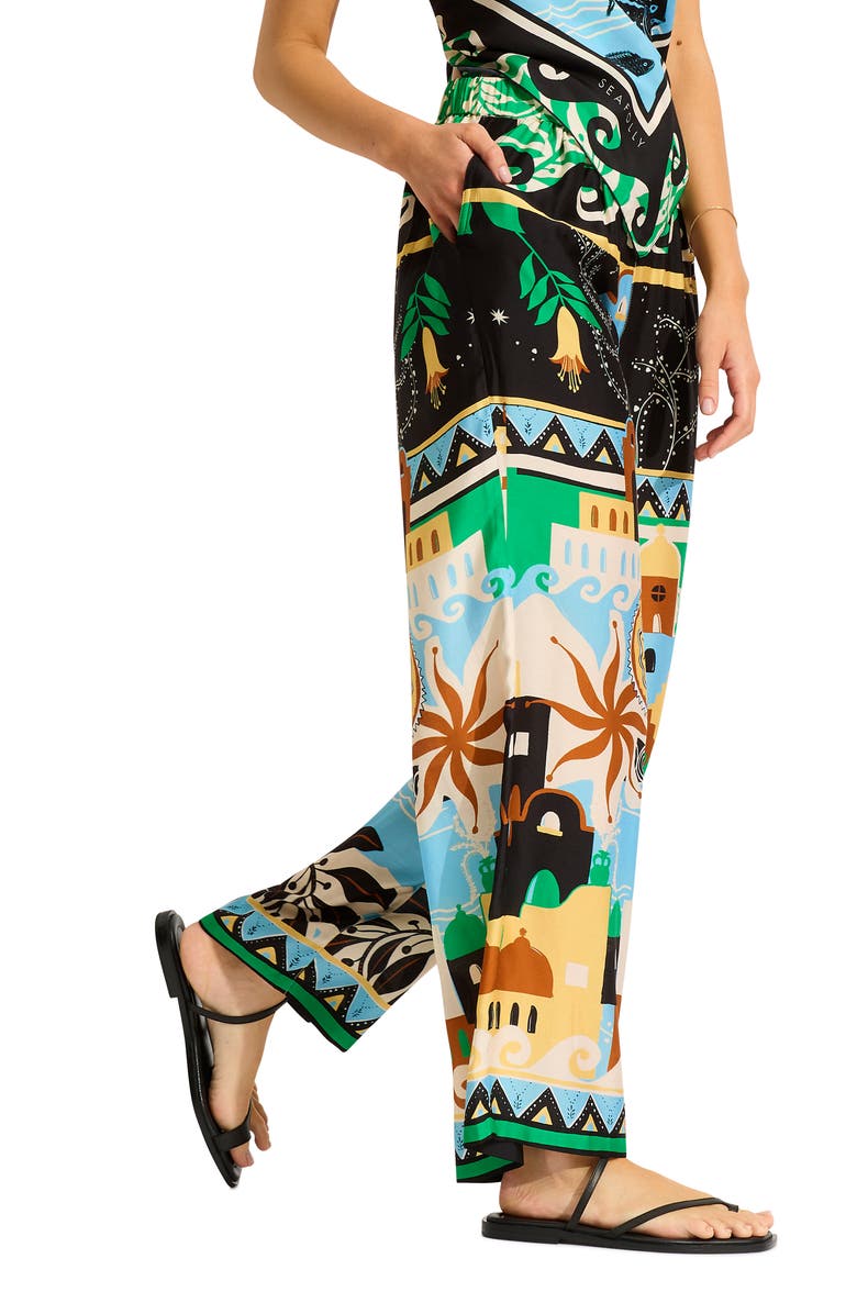 Seafolly Print Wide Leg Cover-Up Pants, Alternate, color, 