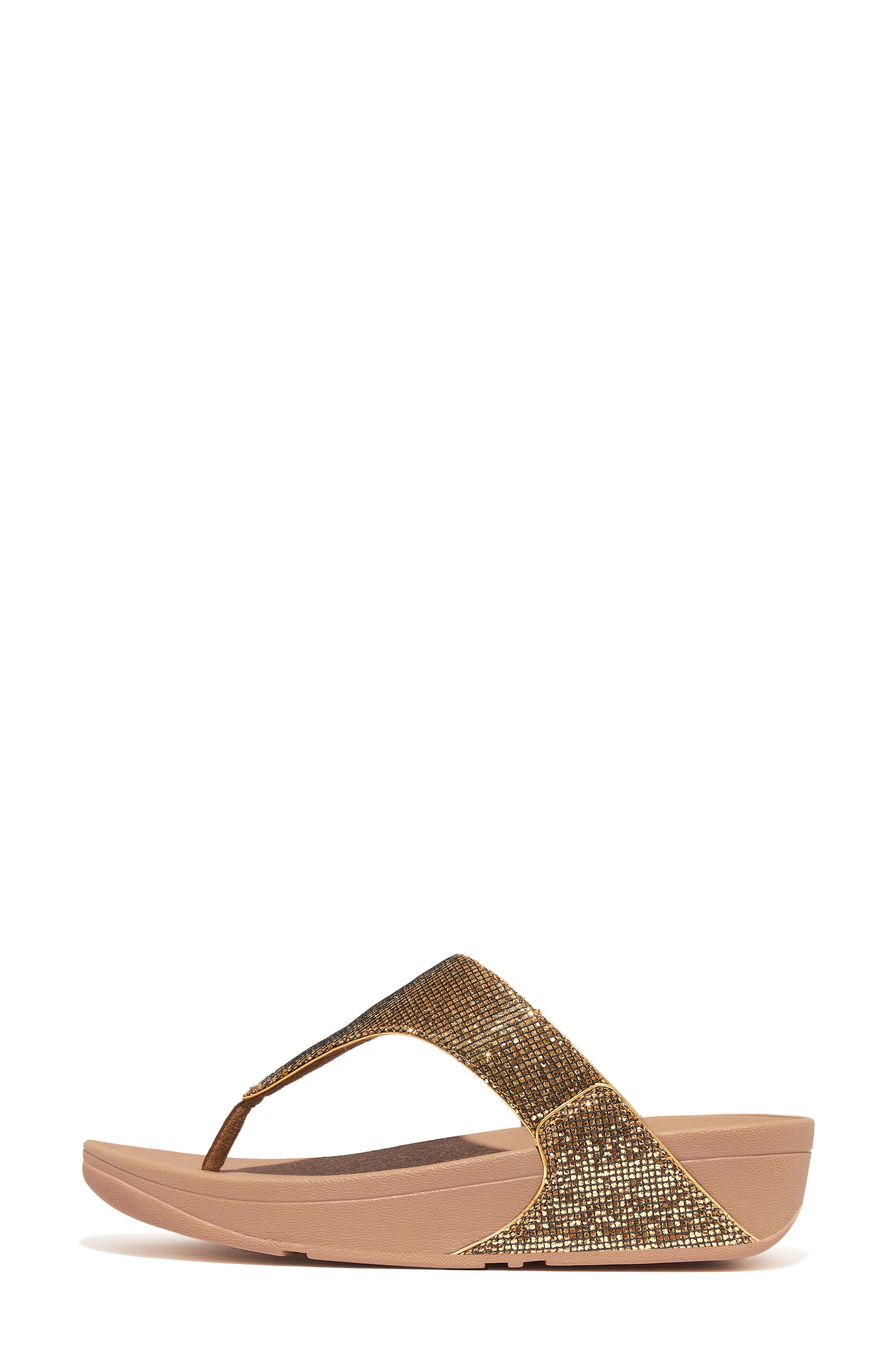 Lulu Glitter Flip Flop, Alternate, color, OLD GOLD