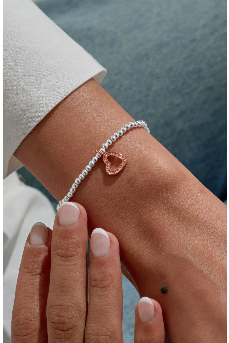 A Little 'Happy Birthday Beautiful' Bracelet In Silver And Rose Gold-Tone Plating, Alternate, color, Metallic Silver