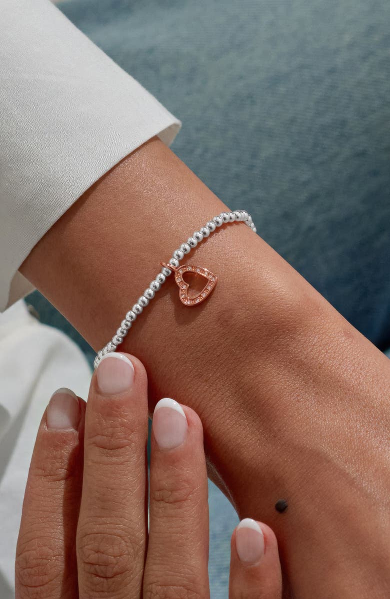 A Littles & Co A Little 'Happy Birthday Beautiful' Bracelet In Silver And Rose Gold-Tone Plating, Alternate, color, Metallic Silver