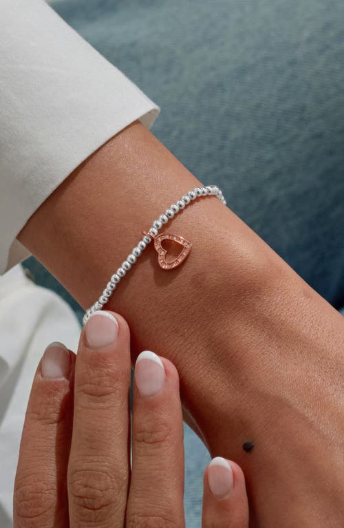 A Littles & Co. A Littles & Co A Little 'happy Birthday Beautiful' Bracelet In Silver And Rose Gold-tone Plating In Silver