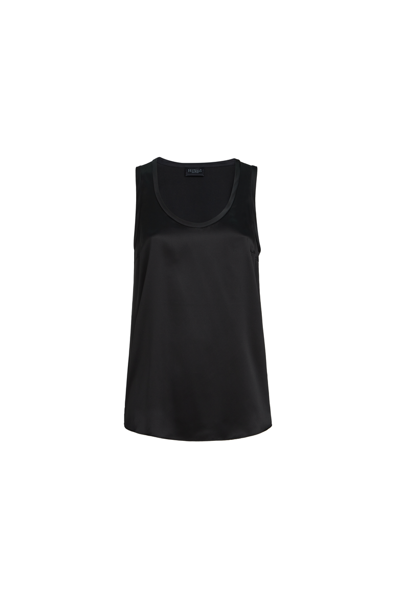 Satin top, Alternate, color, Black