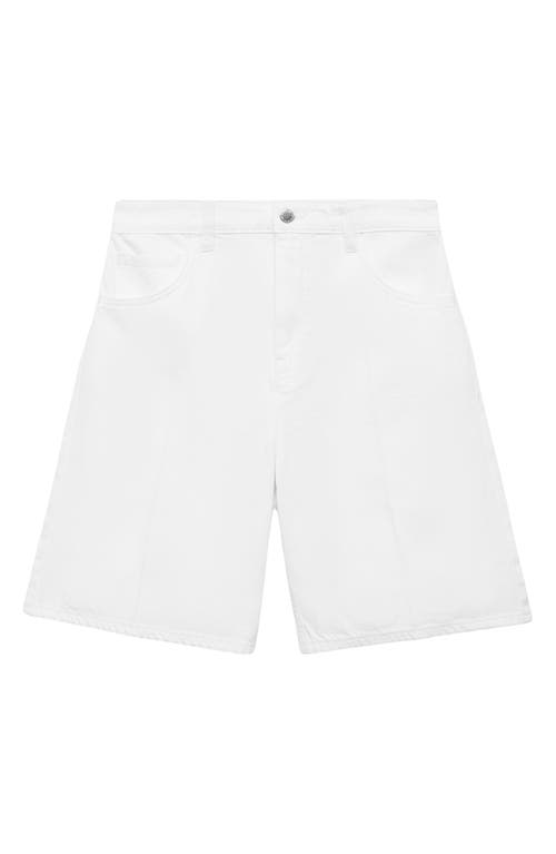 Mango High Waist Denim Bermuda Shorts
