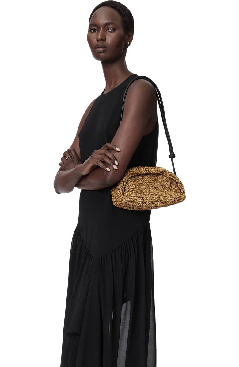 AllSaints Arc Raffia Crossbody Bag, Alternate, color, Biscuit Brown