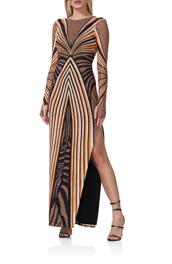 AFRM AFRM NETTIE LONG SLEEVE BACKLESS MAXI DRESS 
