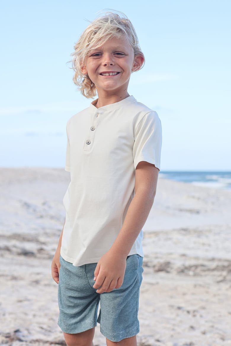Pauli Cotton Blend Short Sleeve Henley, Alternate, color, Lagoon