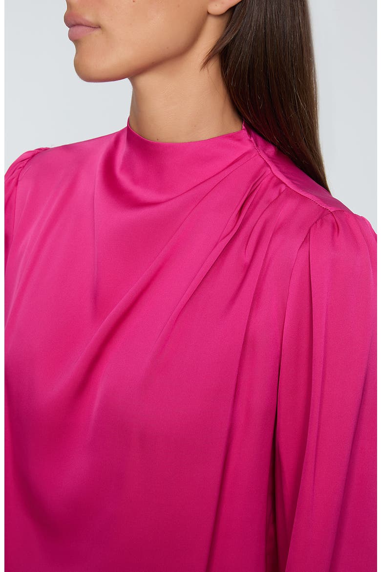 The Tien Mock Neck Top, Alternate, color, HAUTE PINK
