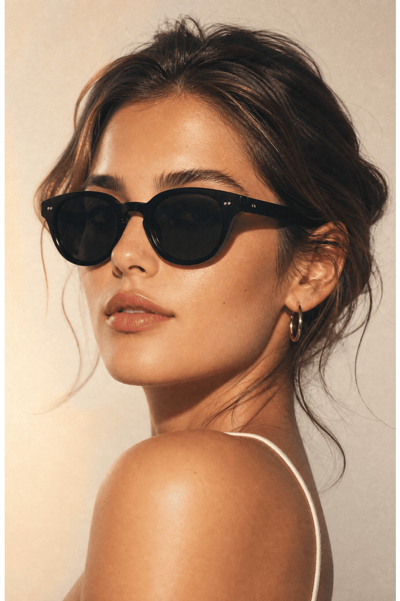 Jamie 46mm Acetate Sunglasses, Alternate, color, Black