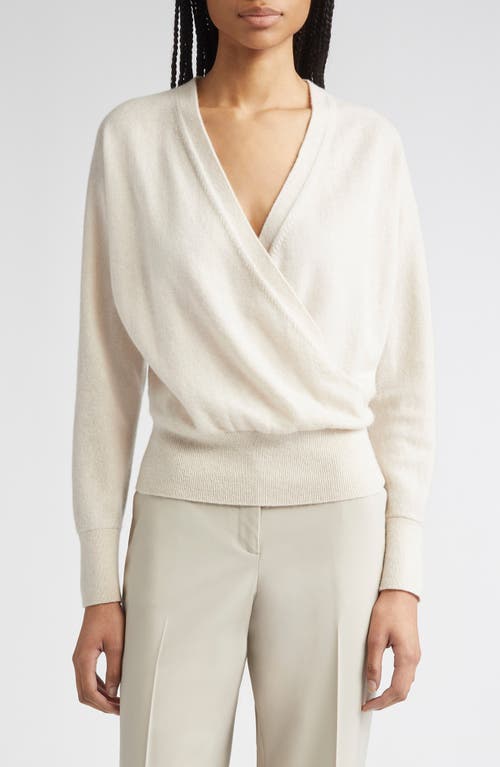 Lafayette 148 New York Draped Cashmere Sweater In White