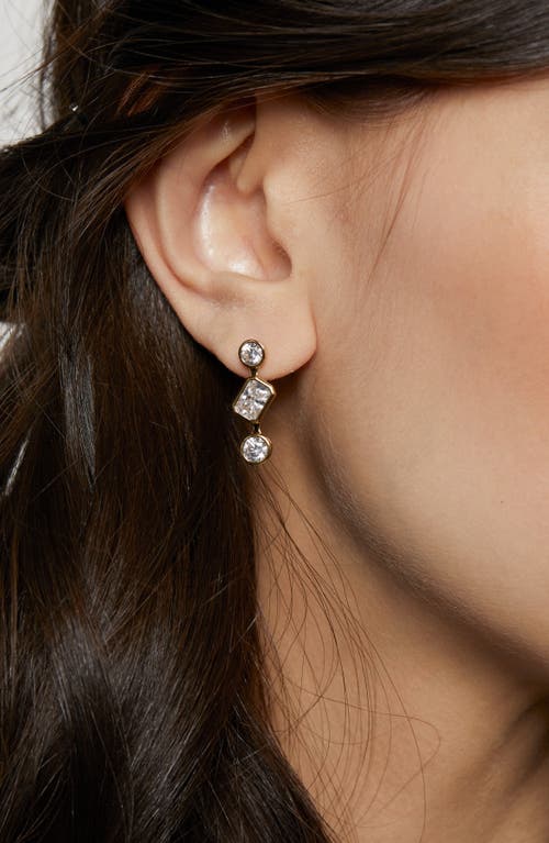 Nadri Brooklyn Cubic Zirconia Trio Mini Linear Earrings In Gold