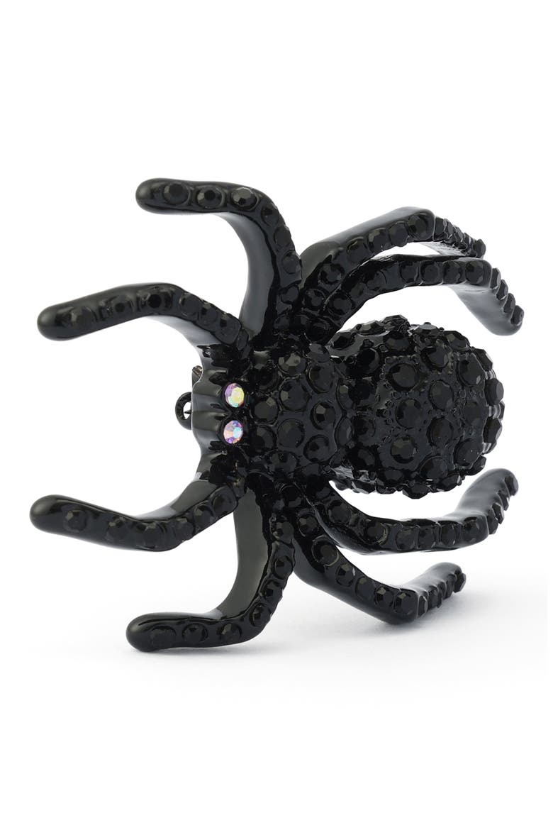 Spider Brooch, Alternate, color, BLACK
