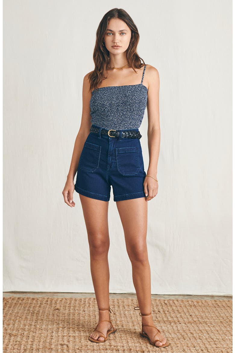 Alisee Floral Smocked Camisole, Alternate, color, NAVY RIVERTON DITSY